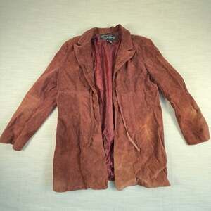 Paris‎ Blues Outerwear Vintage Suede Tie-Front Trench Coat Jacket